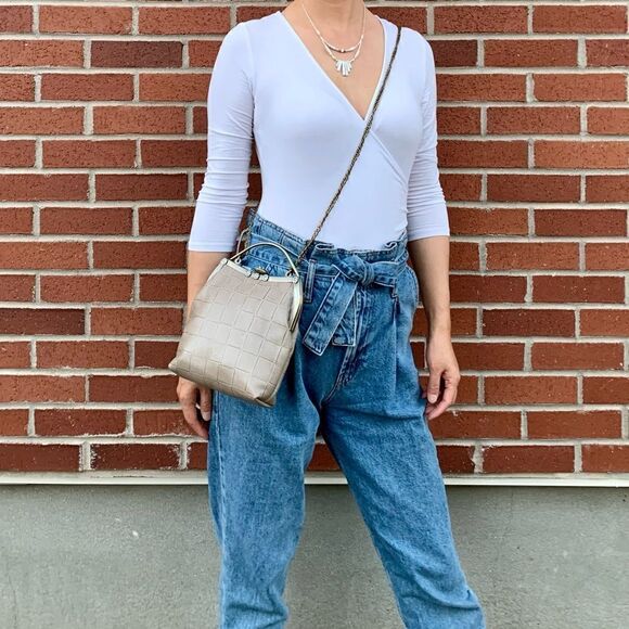 Handmade Genuine Embossed Leather Top Handle Bag & Castle Shaped Coin Purse Set - Picture 9 of 16